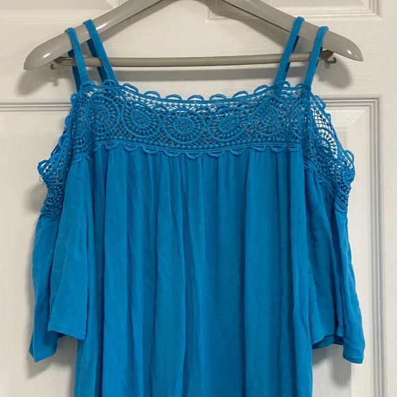 Blue Off-The Shoulder Dress - Picture 2 of 6
